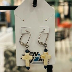 JenDore Handmade Cross Dangle Drop Earrings Hypoallergenic Tarnish Resistant